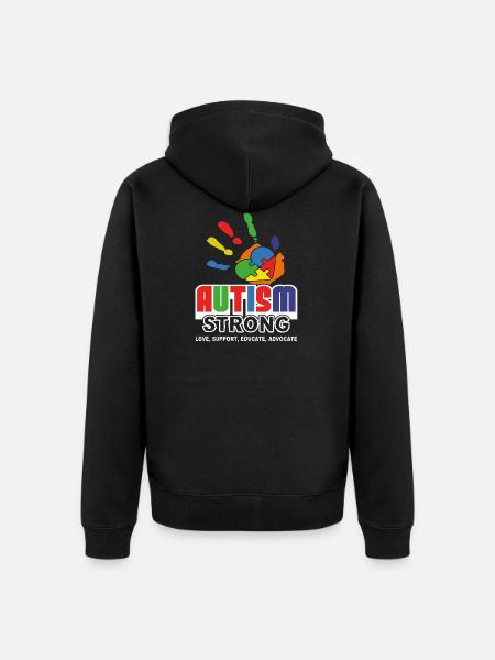 Autism Awareness Autism Strong - Unisex Premium Organic Zip Hoodie - black