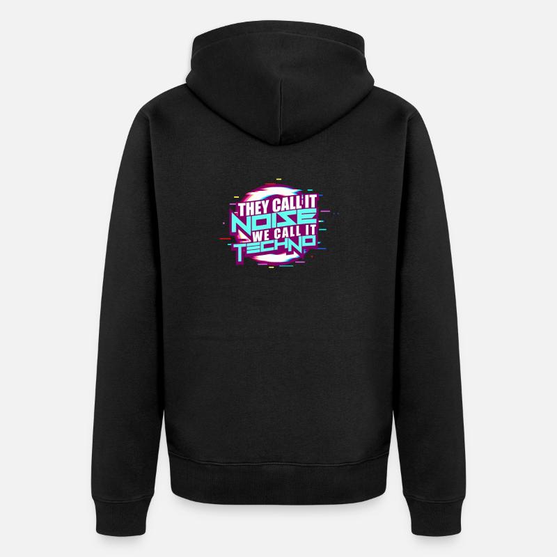 Techno - Unisex Premium Bio Zip Hoodie - Schwarz