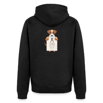 Children's eye test optician glasses recognize letters - Unisex Premium Organic Zip Hoodie - black - Back - Nico (187cm)