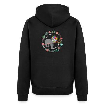 Dont Hurry Be Happy Lazy Sloth Sloth Lazy Cute Slo - Unisex Premium Organic Zip Hoodie - black - Back - Nico (187cm)