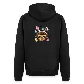 Easter Bunny Sloth Easter Sloth Sloth Lazy Cute Sl - Unisex Premium Bio Zip Hoodie - Schwarz - Hinten - Nico (187cm)