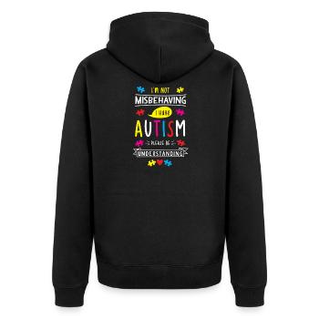L'autisme - Veste à capuche bio Premium Unisexe - noir - Dos - Nico (187cm)