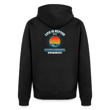 Natation - Veste à capuche bio Premium Unisexe - noir - Dos - Nico (187cm)