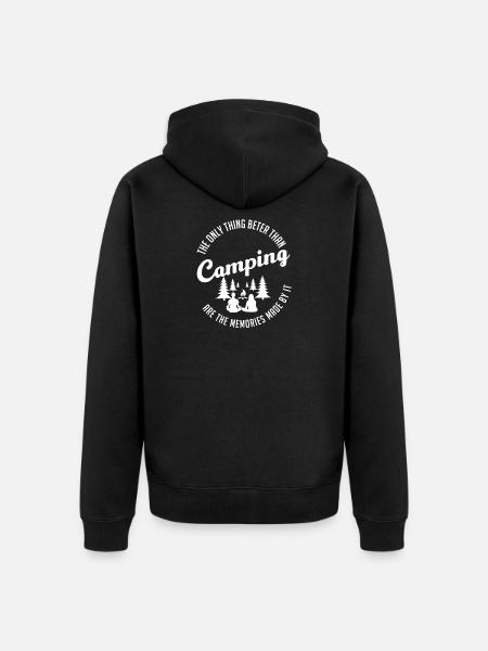 camping - Unisex Premium Organic Zip Hoodie - black