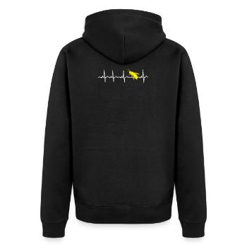 Bee beekeeper heartbeat - Unisex Premium Organic Zip Hoodie - black - Back - Nico (187cm)