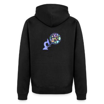 Germs under the microscope - Unisex Premium Organic Zip Hoodie - black - Back - Nico (187cm)