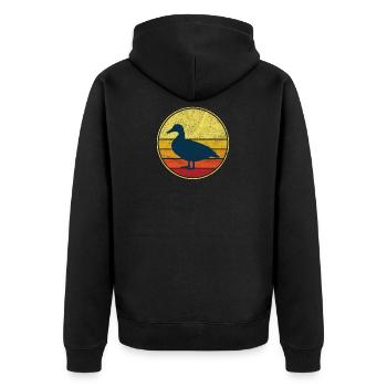Animaux de ferme de canard rétro - Veste à capuche bio Premium Unisexe - noir - Dos - Nico (187cm)