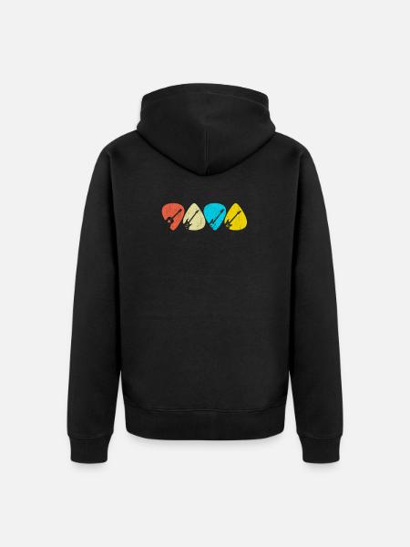 Retro Picking Gitarren - Unisex Premium Bio Zip Hoodie - Schwarz