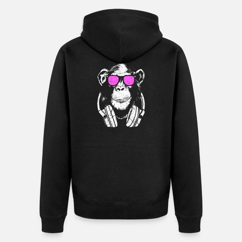 Monkey DJ - Veste à capuche bio Premium Unisexe - noir