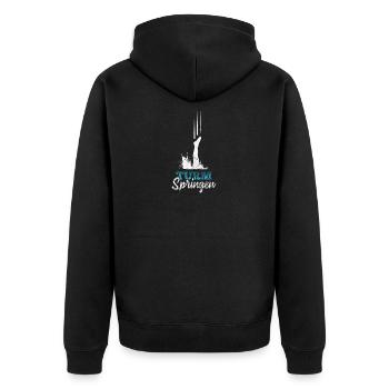 Sprungbrett Turmspringen - Unisex Premium Bio Zip Hoodie - Schwarz - Hinten - Nico (187cm)