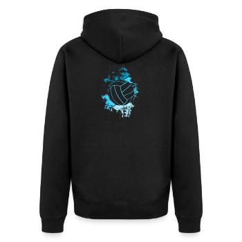 Retro Volleyballspieler Volleyball - Unisex Premium Bio Zip Hoodie - Schwarz - Hinten - Nico (187cm)