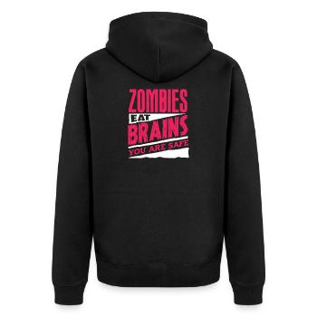 zombie - Unisex Premium Organic Zip Hoodie - black - Back - Nico (187cm)