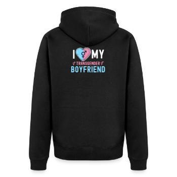 Transgender Transexual LGBT Gay Pride Flag - Veste à capuche bio Premium Unisexe - noir - Dos - Nico (187cm)