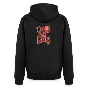 Ratten Frau - Unisex Premium Bio Zip Hoodie - Schwarz - Hinten - Nico (187cm)
