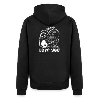 Fête des mères j'aime mon bébé - Veste à capuche bio Premium Unisexe - noir - Dos - Nico (187cm)