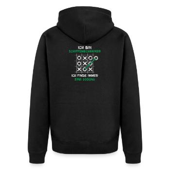 Schiffsmechaniker - Unisex Premium Bio Zip Hoodie - Schwarz - Hinten - Nico (187cm)