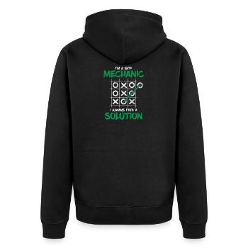 Ship mechanic - Unisex Premium Organic Zip Hoodie - black - Back - Nico (187cm)