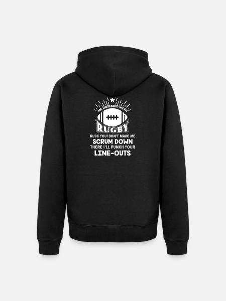 Rugby obsessionnel avec le rugby - Veste à capuche bio Premium Unisexe - noir