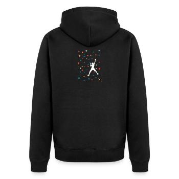 Climbing - bouldering bouldering - Unisex Premium Organic Zip Hoodie - black - Back - Nico (187cm)