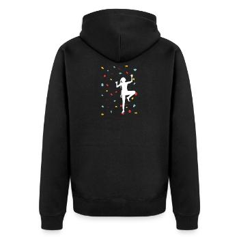 Climbing - bouldering bouldering women girls - Unisex Premium Organic Zip Hoodie - black - Back - Nico (187cm)