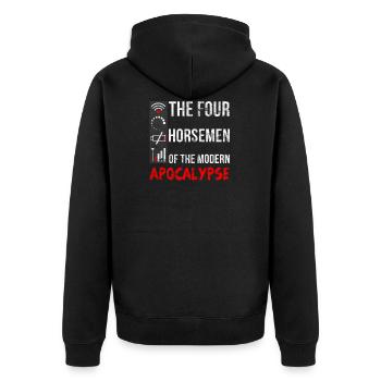 Modern apocalypse - Unisex Premium Organic Zip Hoodie - black - Back - Nico (187cm)