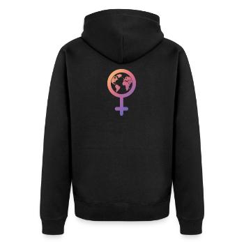 Girl Power Statement International Feminism - Unisex Premium Organic Zip Hoodie - black - Back - Nico (187cm)