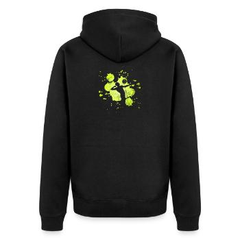 Volleyball - Unisex Premium Bio Zip Hoodie - Schwarz - Hinten - Nico (187cm)