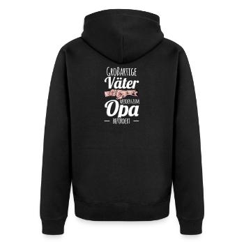 Mann Opa Vatertagsgeschenk Papa Vater Opa Vatertag - Unisex Premium Bio Zip Hoodie - Schwarz - Hinten - Nico (187cm)