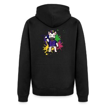 Licorne Punk coloré punk jupe Unicorn - Veste à capuche bio Premium Unisexe - noir - Dos - Nico (187cm)