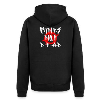 Punk's Not Dead - Unisex Premium Organic Zip Hoodie - black - Back - Nico (187cm)