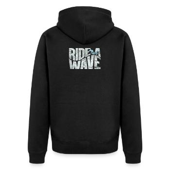 surfer - Unisex Premium Organic Zip Hoodie - black - Back - Nico (187cm)