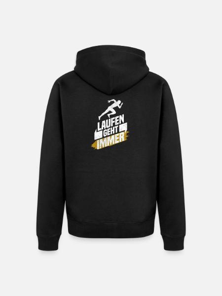 Marathonläufer Marathonlauf Marathon Läufer - Unisex Premium Bio Zip Hoodie - Schwarz