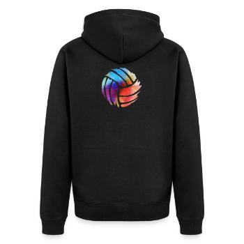 Volleyball - Unisex Premium Bio Zip Hoodie - Schwarz - Hinten - Nico (187cm)