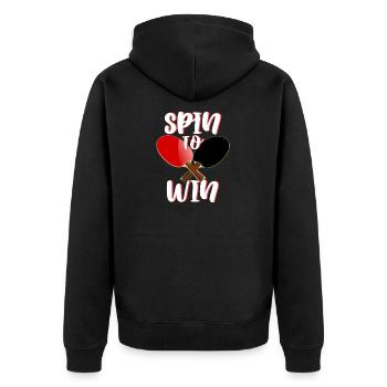 Tischtennis - Unisex Premium Bio Zip Hoodie - Schwarz - Hinten - Nico (187cm)