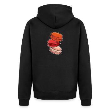 Makronen Baker und Foodie Geschenk - Unisex Premium Bio Zip Hoodie - Schwarz - Hinten - Nico (187cm)