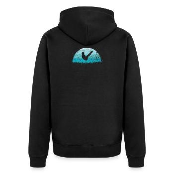 Sprungbrett Turmspringen - Unisex Premium Bio Zip Hoodie - Schwarz - Hinten - Nico (187cm)