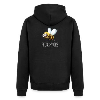 Plush Morsel Low German Northern Germany gift - Unisex Premium Organic Zip Hoodie - black - Back - Nico (187cm)