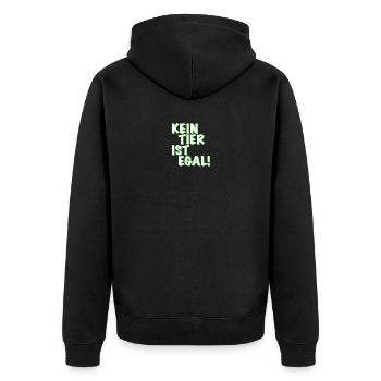 Tierschutz - Unisex Premium Bio Zip Hoodie - Schwarz - Hinten - Nico (187cm)