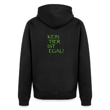 Tierschutz - Unisex Premium Bio Zip Hoodie - Schwarz - Hinten - Nico (187cm)