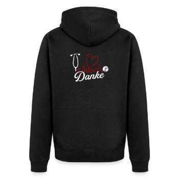 Merci Médecin cardio-battement Médecins - Veste à capuche bio Premium Unisexe - noir - Dos - Nico (187cm)