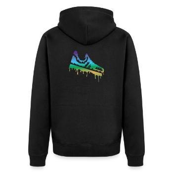 shoe - Unisex Premium Organic Zip Hoodie - black - Back - Nico (187cm)