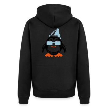 pingouin sourire intello expression bonnet - Veste à capuche bio Premium Unisexe - noir - Dos - Nico (187cm)