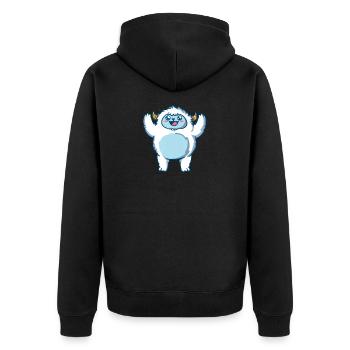 Cadeau de bonhomme de neige Yeti Maskot - Veste à capuche bio Premium Unisexe - noir - Dos - Nico (187cm)