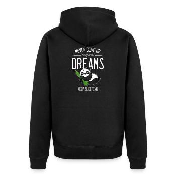 Keep Sleep Sleepy Person Gift - Unisex Premium Organic Zip Hoodie - black - Back - Nico (187cm)