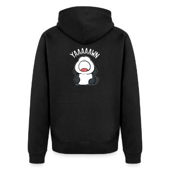 Sleepy Panda Sleepy Person Geschenk - Unisex Premium Bio Zip Hoodie - Schwarz - Hinten - Nico (187cm)