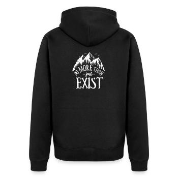 Much more than just Mountain Adventure Ca exist - Unisex Premium Organic Zip Hoodie - black - Back - Nico (187cm)