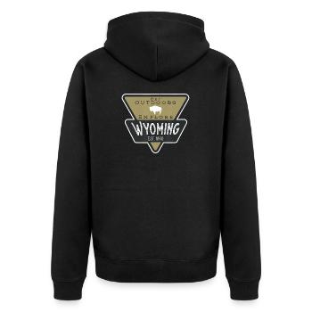 Entdecken Wyoming Wyoming-Flagge Im Freien Camping - Unisex Premium Bio Zip Hoodie - Schwarz - Hinten - Nico (187cm)