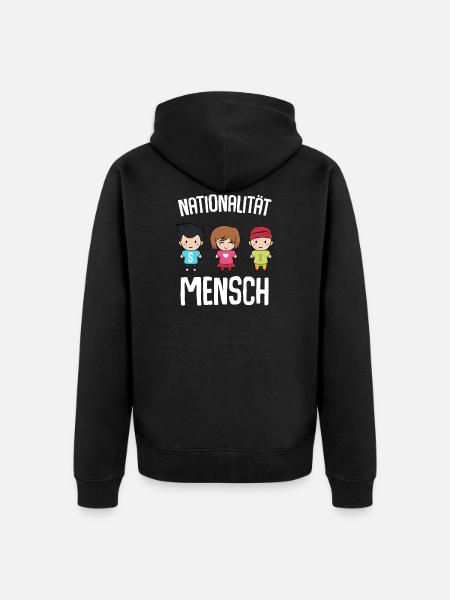Nationalität Mensch Antirassismus Liebe Geschenk - Unisex Premium Bio Zip Hoodie - Schwarz