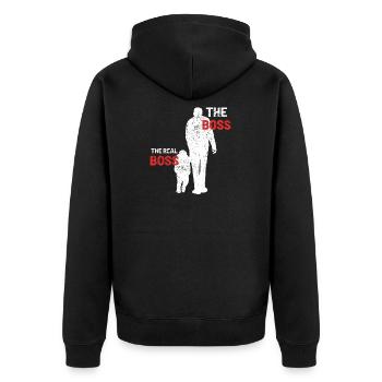 Père et fils enfant patron fête des pères bébé - Veste à capuche bio Premium Unisexe - noir - Dos - Nico (187cm)