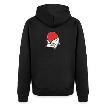 Japon drapeau grue cadeau citoyen japonais - Veste à capuche bio Premium Unisexe - noir - Dos - Nico (187cm)